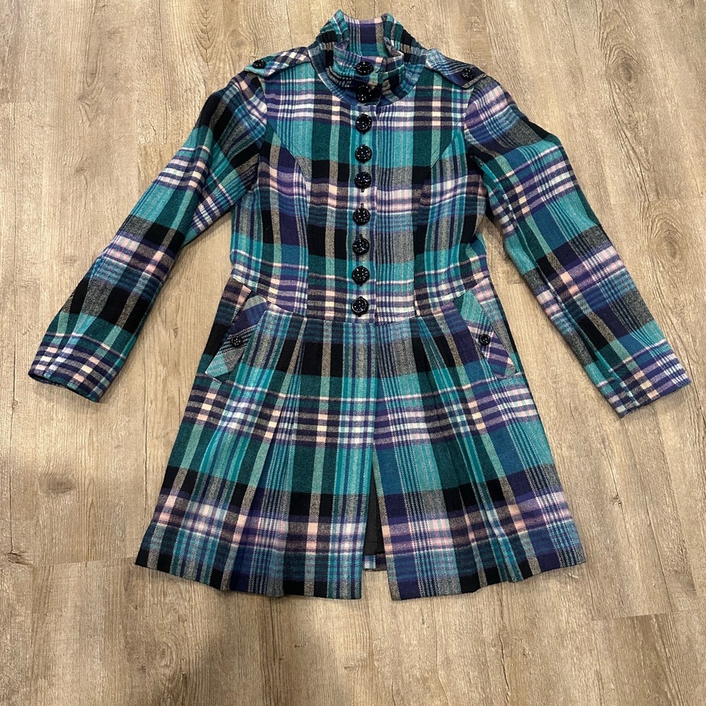 Plaid Women’s Kensie Button-Up Coat Size Small
